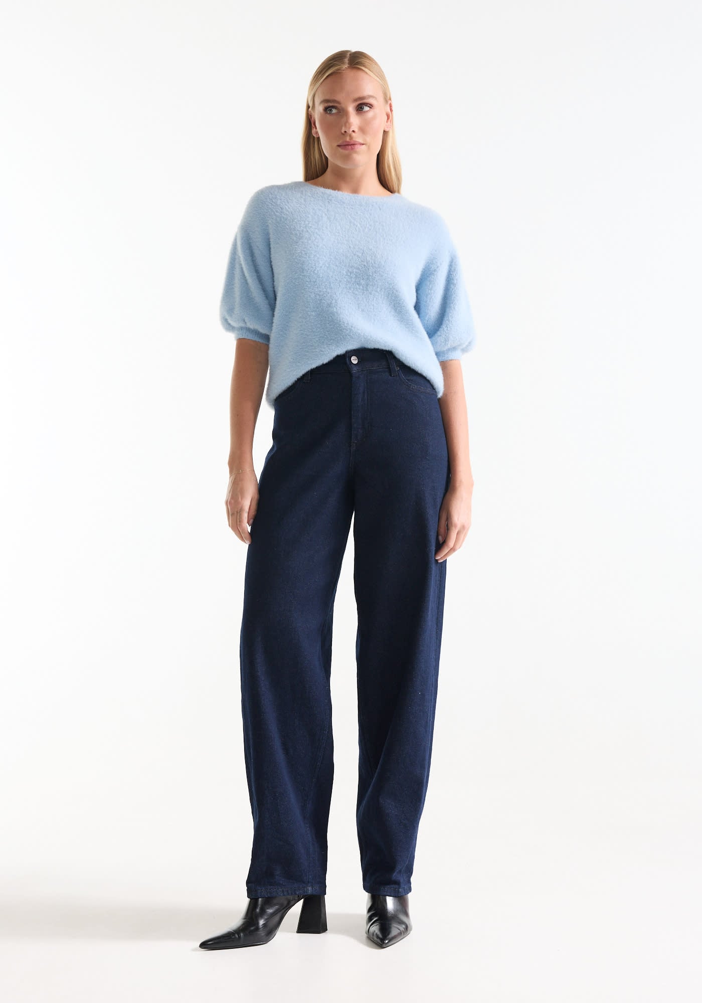 Jansen Amsterdam Jayda barrel jeans donkerblauw
