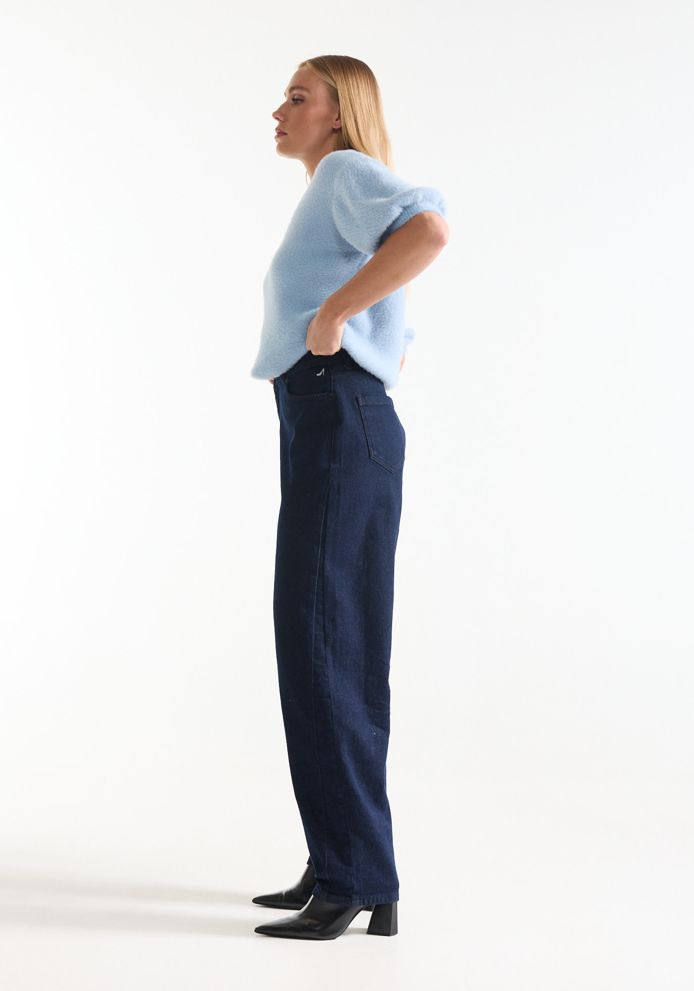 Jansen Amsterdam Jayda barrel jeans donkerblauw