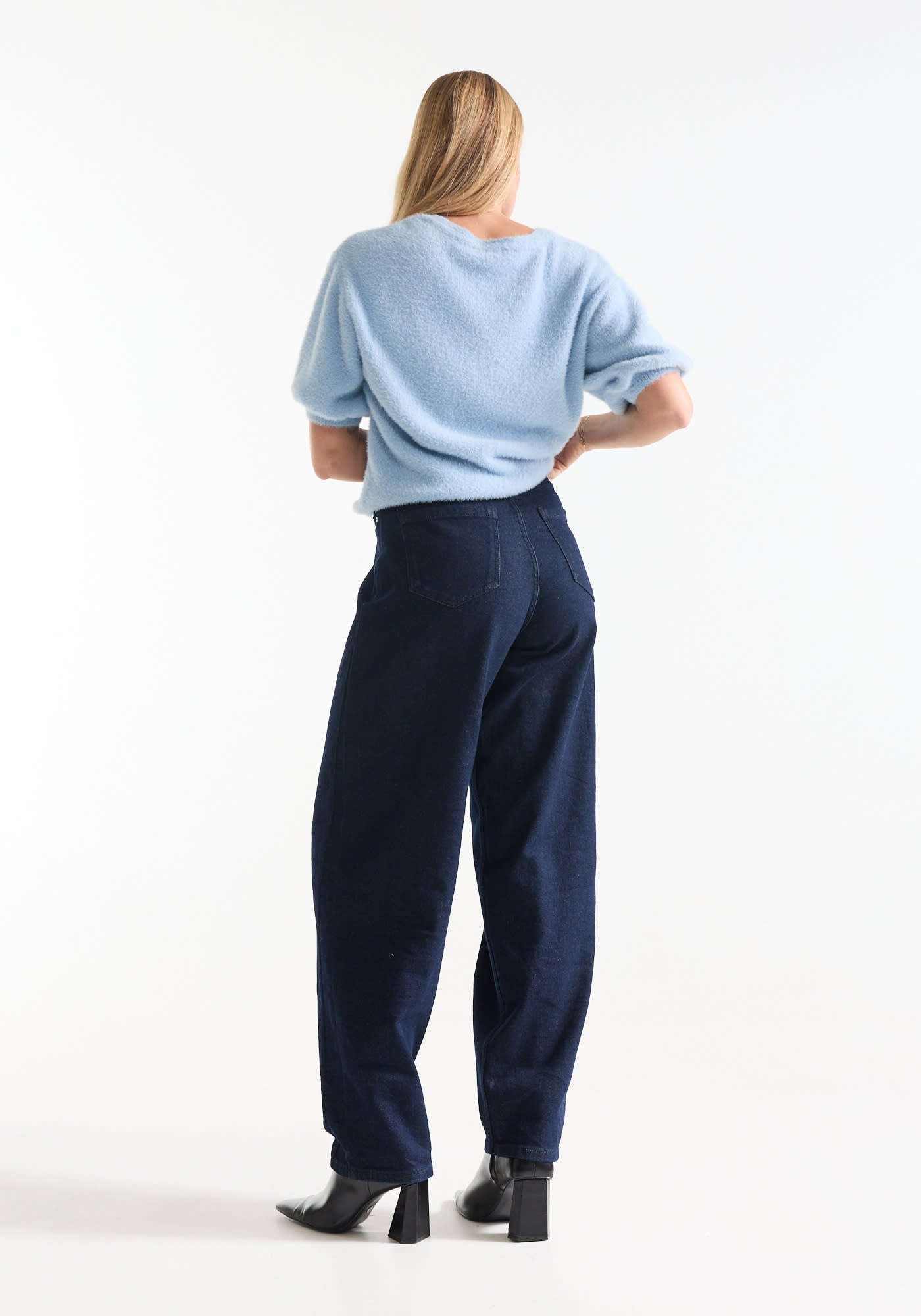 Jansen Amsterdam Jayda barrel jeans donkerblauw
