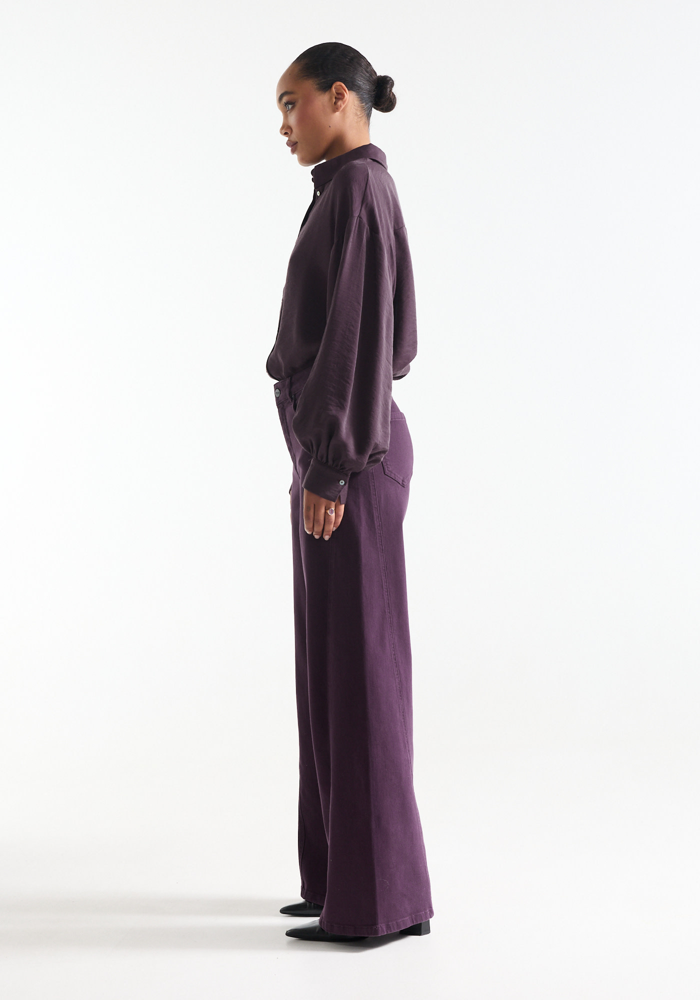 Jansen Amsterdam Jone wide leg jeans paars