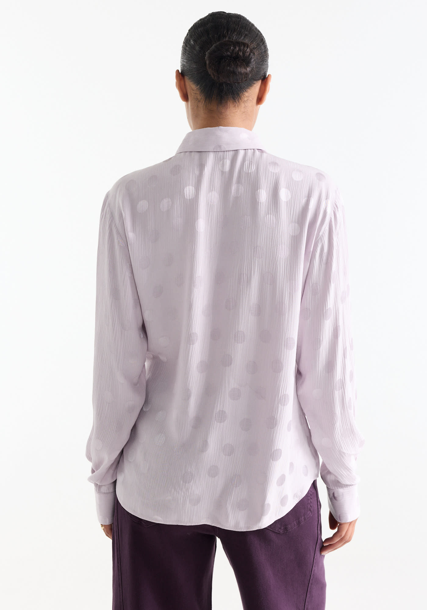 Jansen Amsterdam Kim blouse stippen jacquard lila