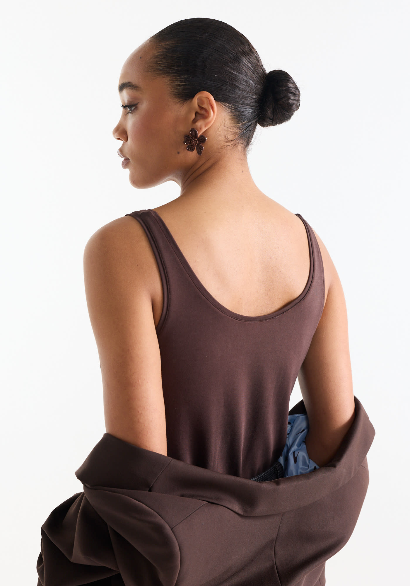Jansen Amsterdam River singlet tencel donkerbruin