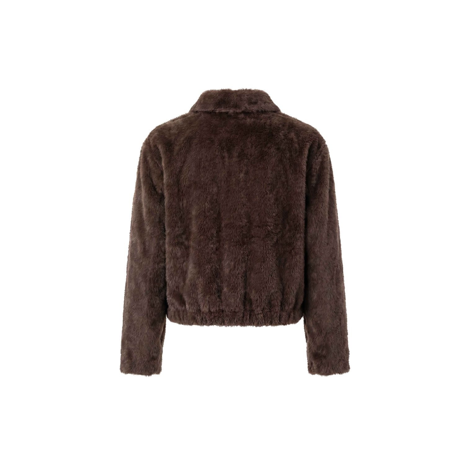 POOOLS Faux fur jasje bruin
