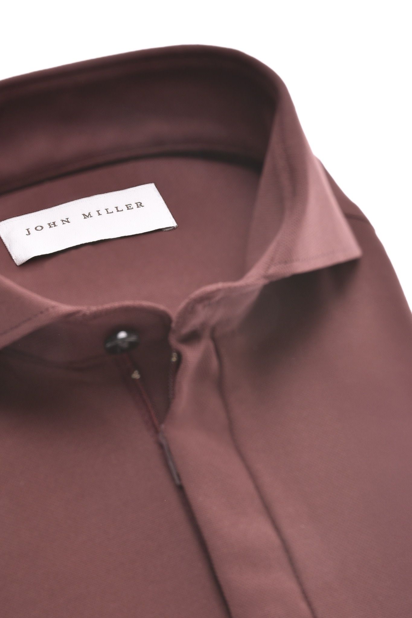 John Miller Hyperstretch polo met rits lange mouw donkerrood