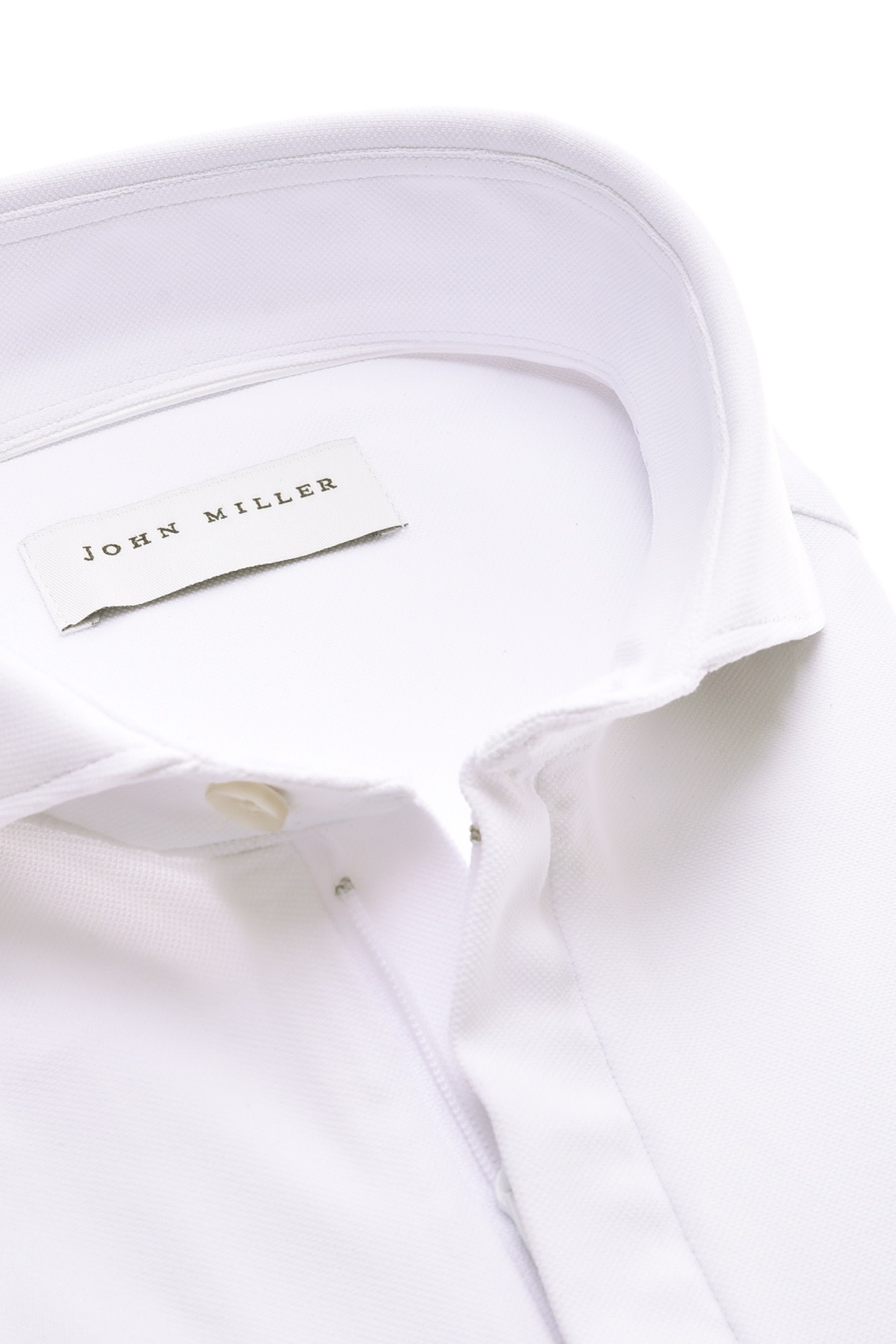 John Miller Hyperstretch polo met rits korte mouw wit