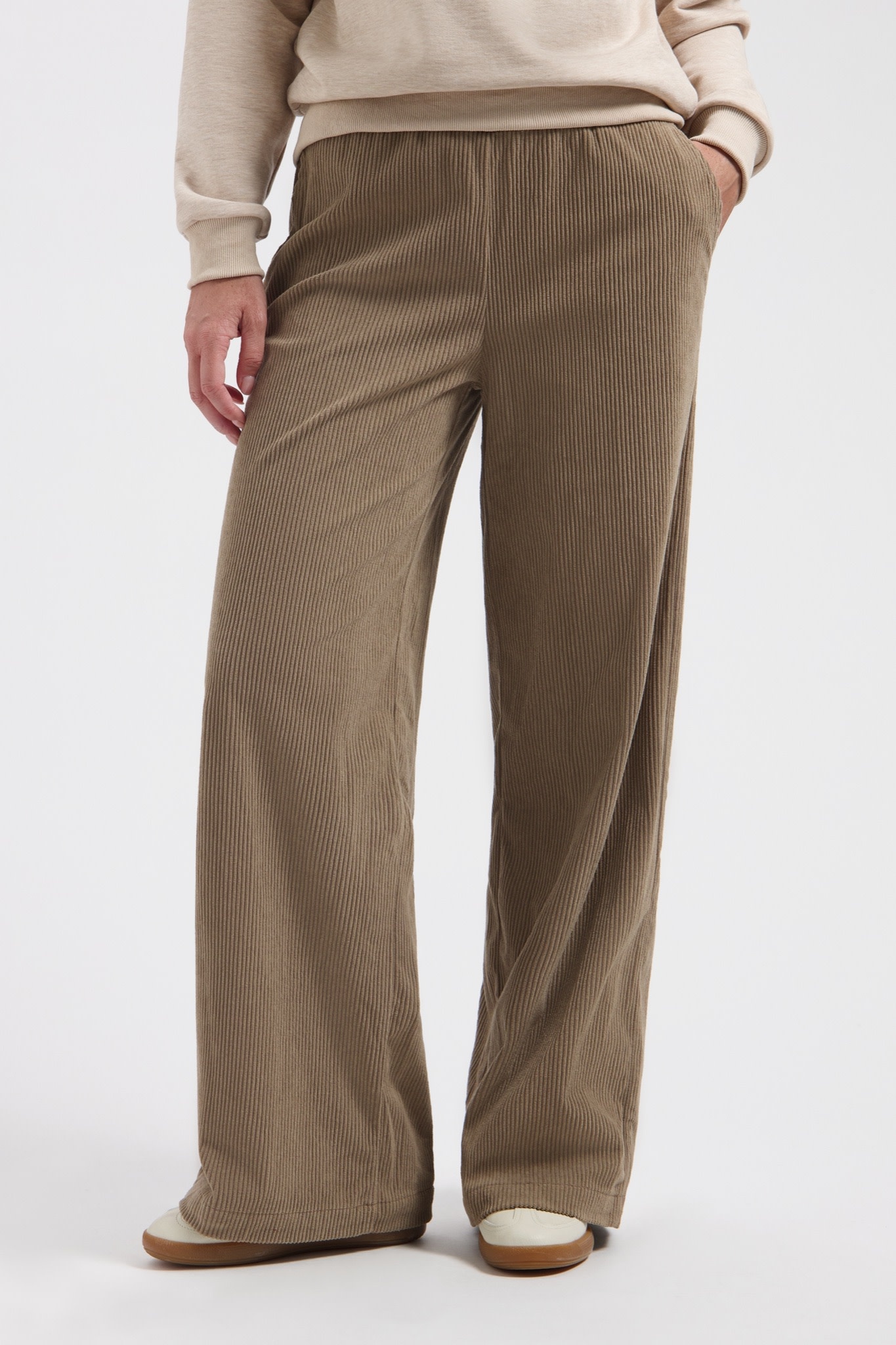 LADY DAY Falcon wijde corduroy broek walnoot