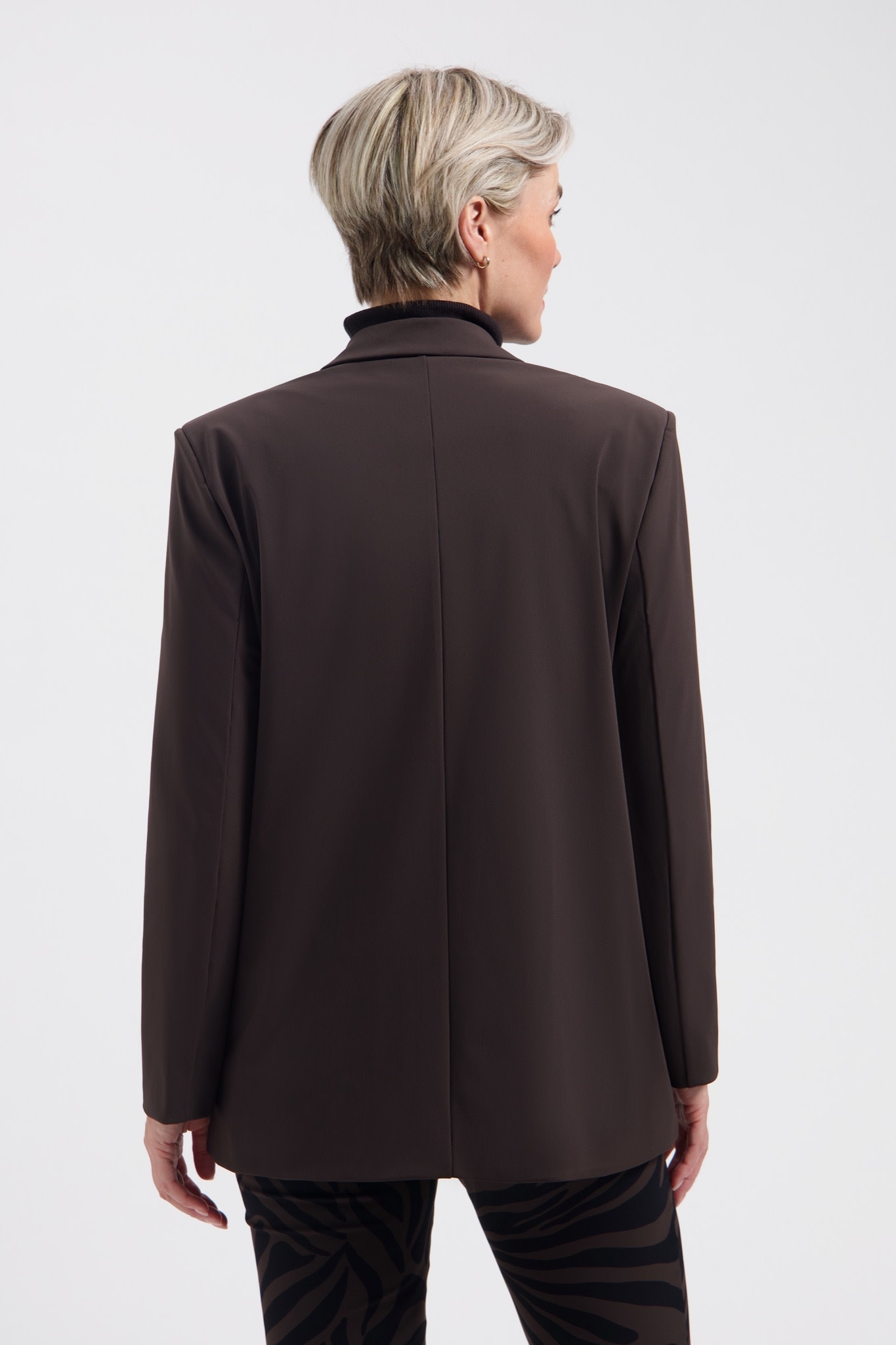 LADY DAY Lorna blazer travelstof donkerbruin