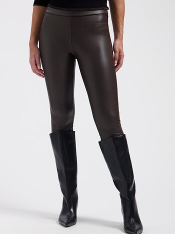 LADY DAY Luma legging leatherlook donkerbruin