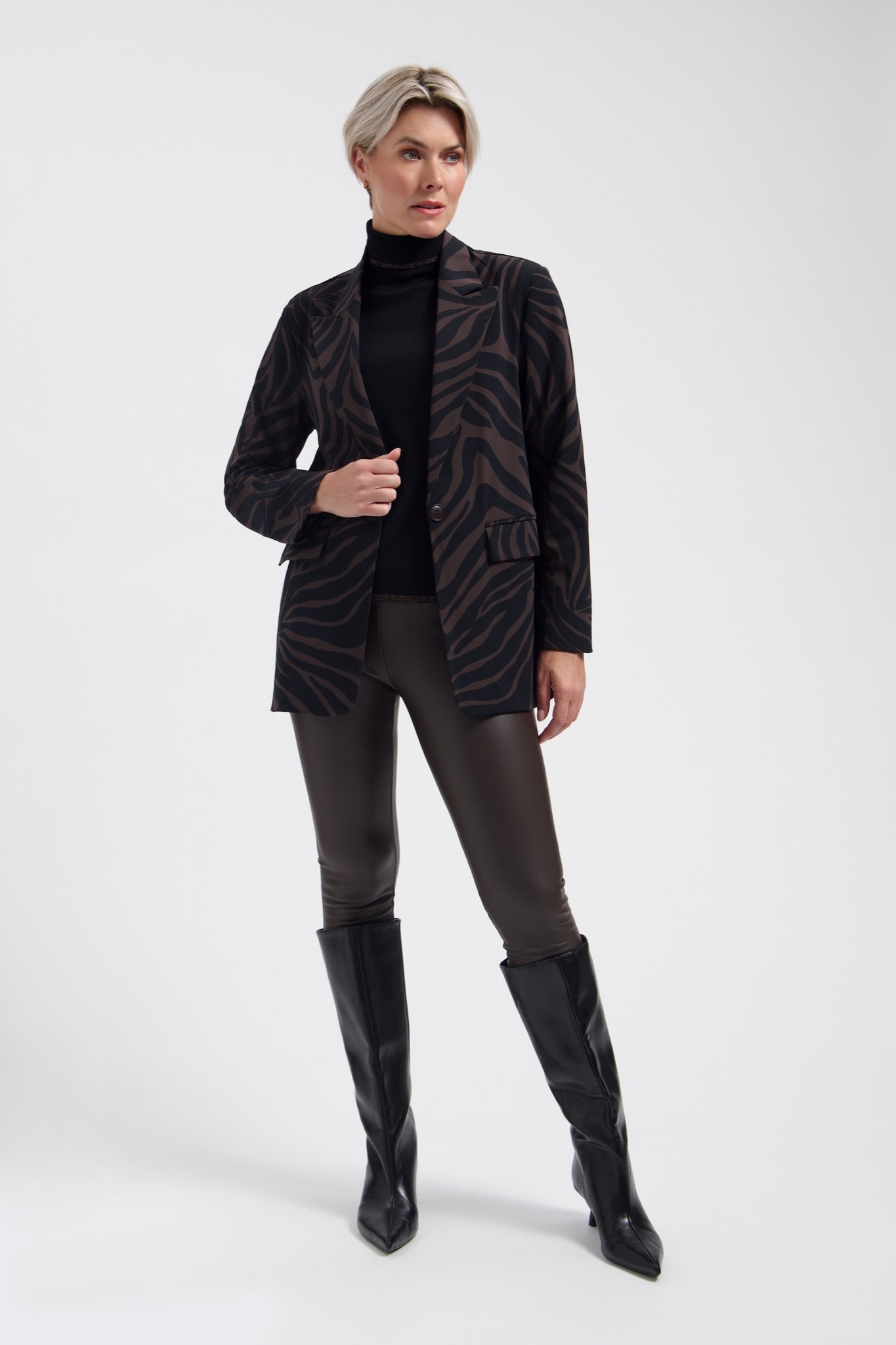 LADY DAY Luma legging leatherlook donkerbruin