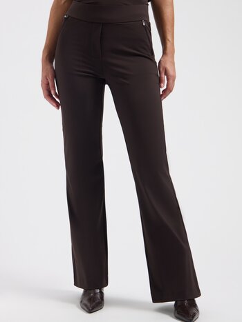 LADY DAY Maddy flared broek donkerbruin