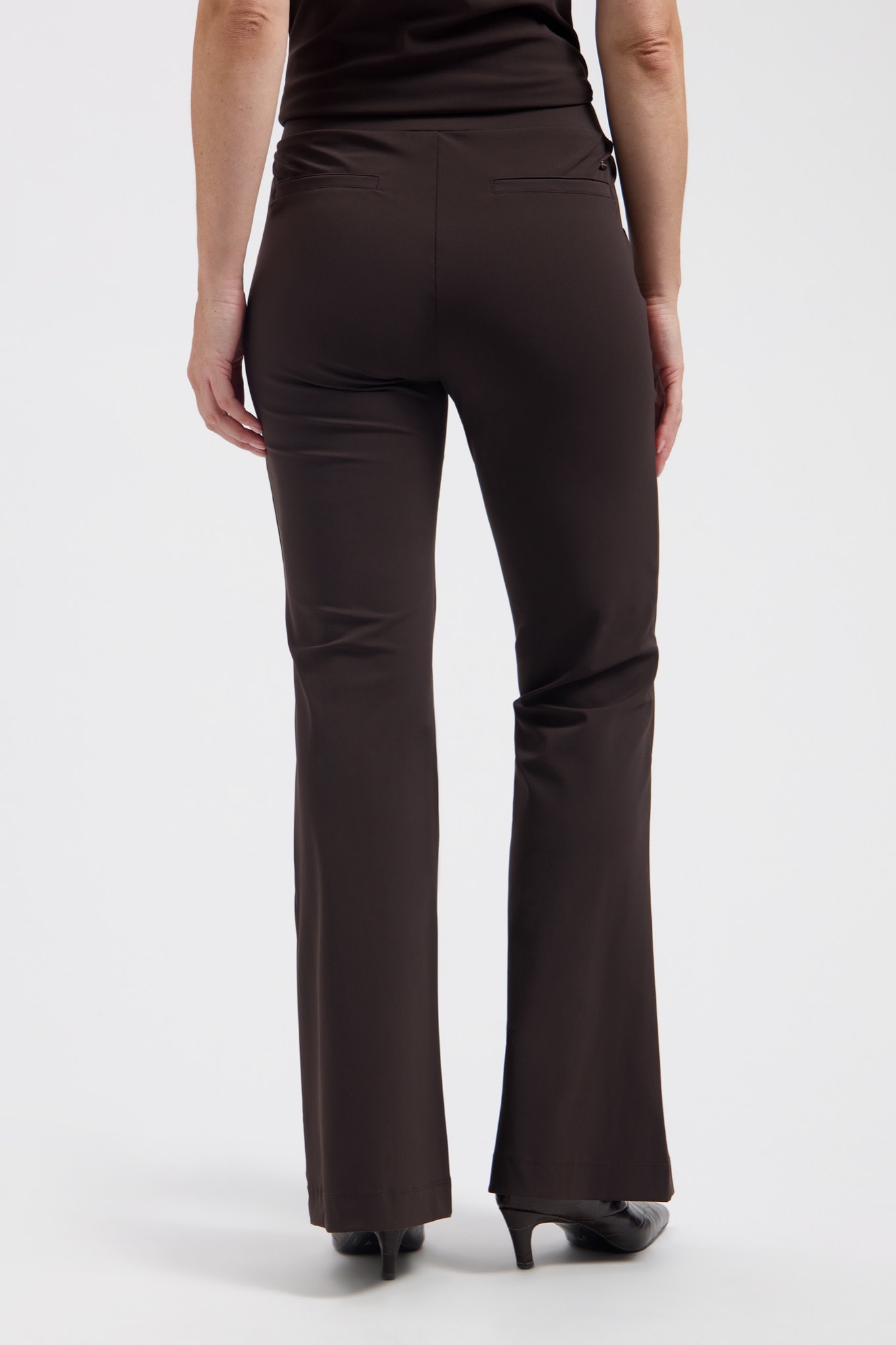 LADY DAY Maddy flared broek donkerbruin
