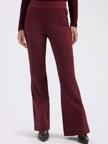 LADY DAY Maddy flared broek wijnrood