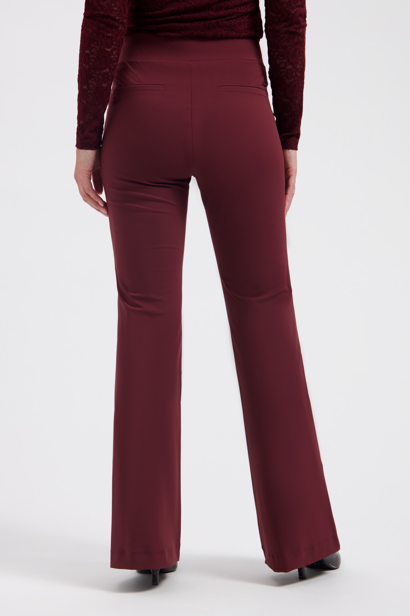 LADY DAY Maddy flared broek wijnrood