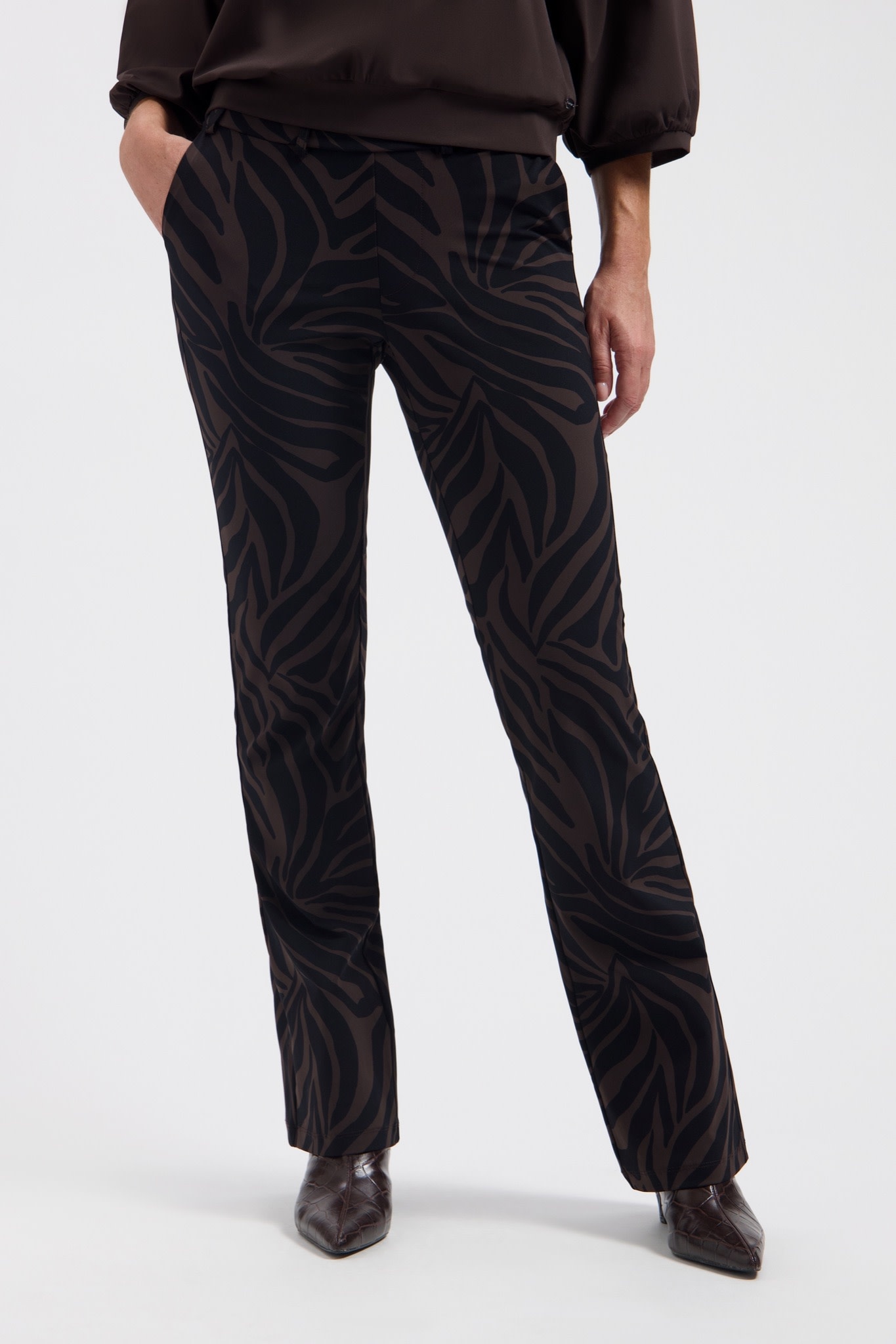 LADY DAY Poppy flared broek ivy print