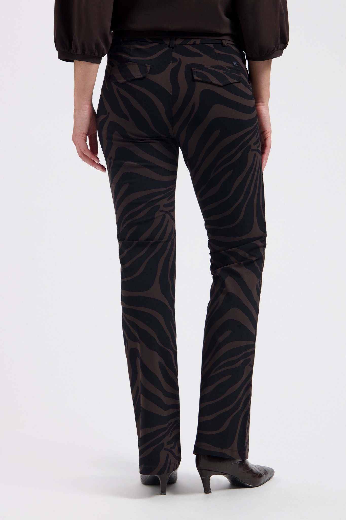 LADY DAY Poppy flared broek ivy print