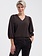 LADY DAY Minta top V-hals driekwart mouw donkerbruin