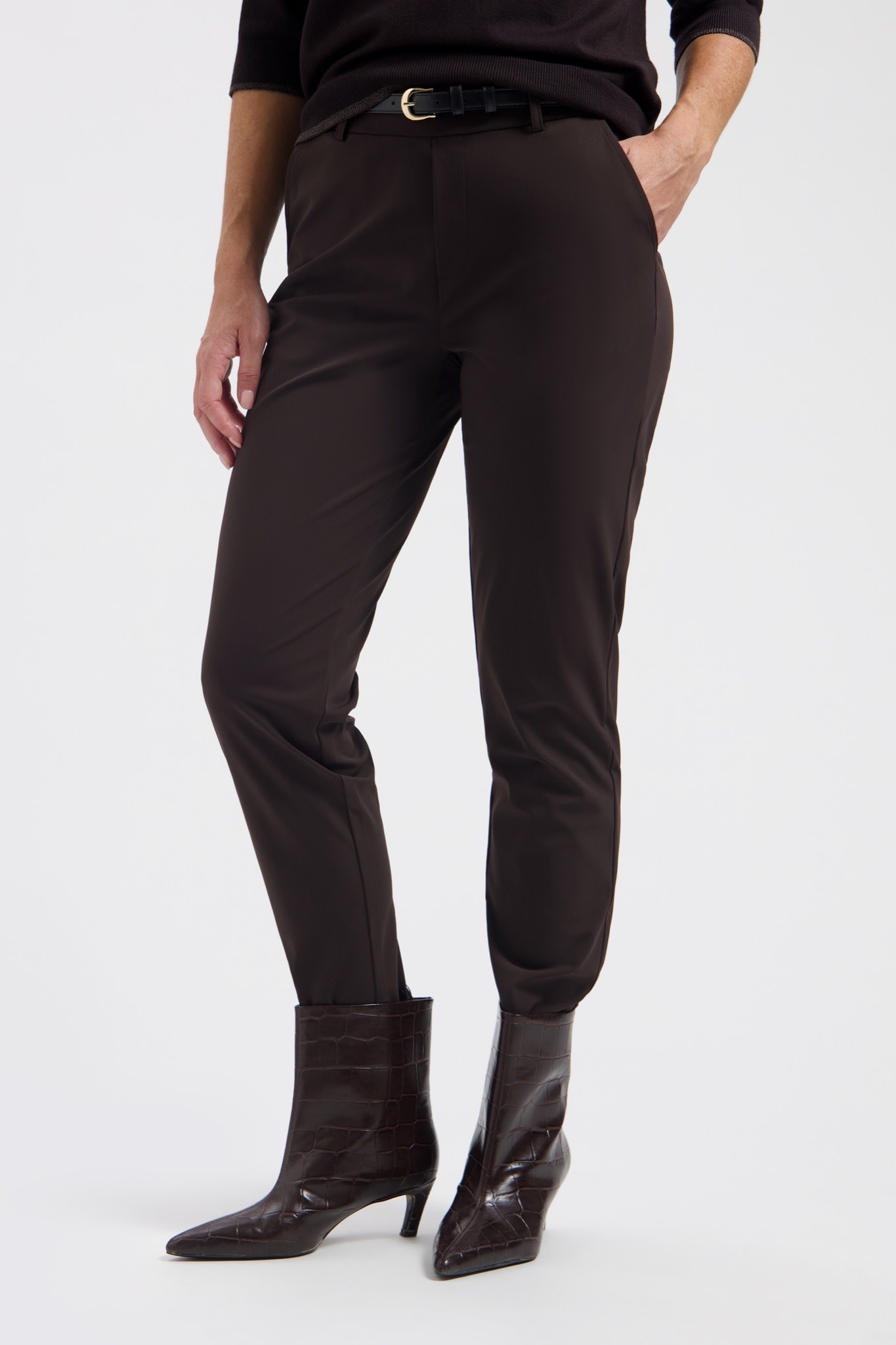 LADY DAY Scout broek met riem donkerbruin