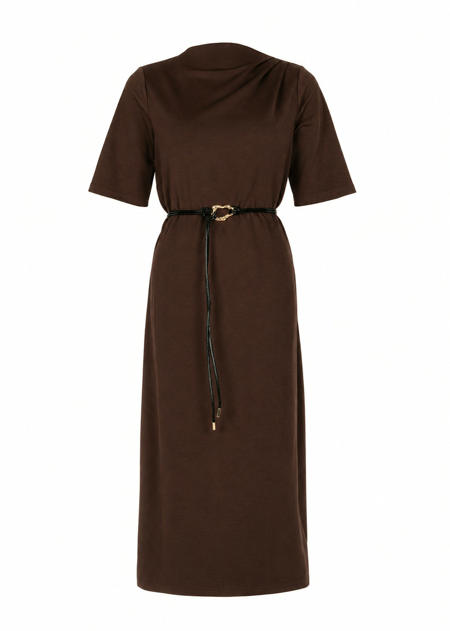 Freebird Devoted midi jurk donkerbruin