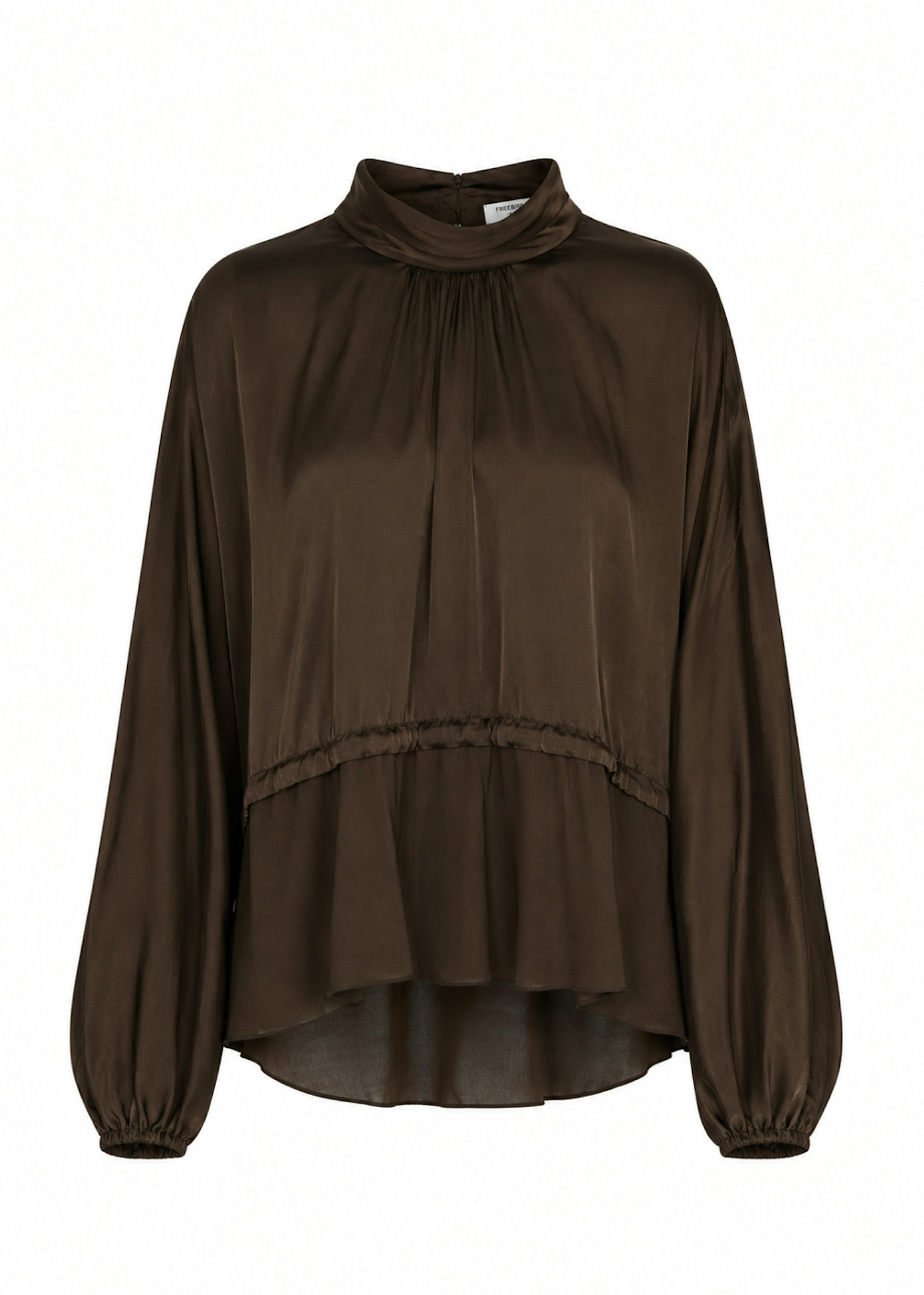 Freebird Bibiana gelaagde blouse donkerbruin
