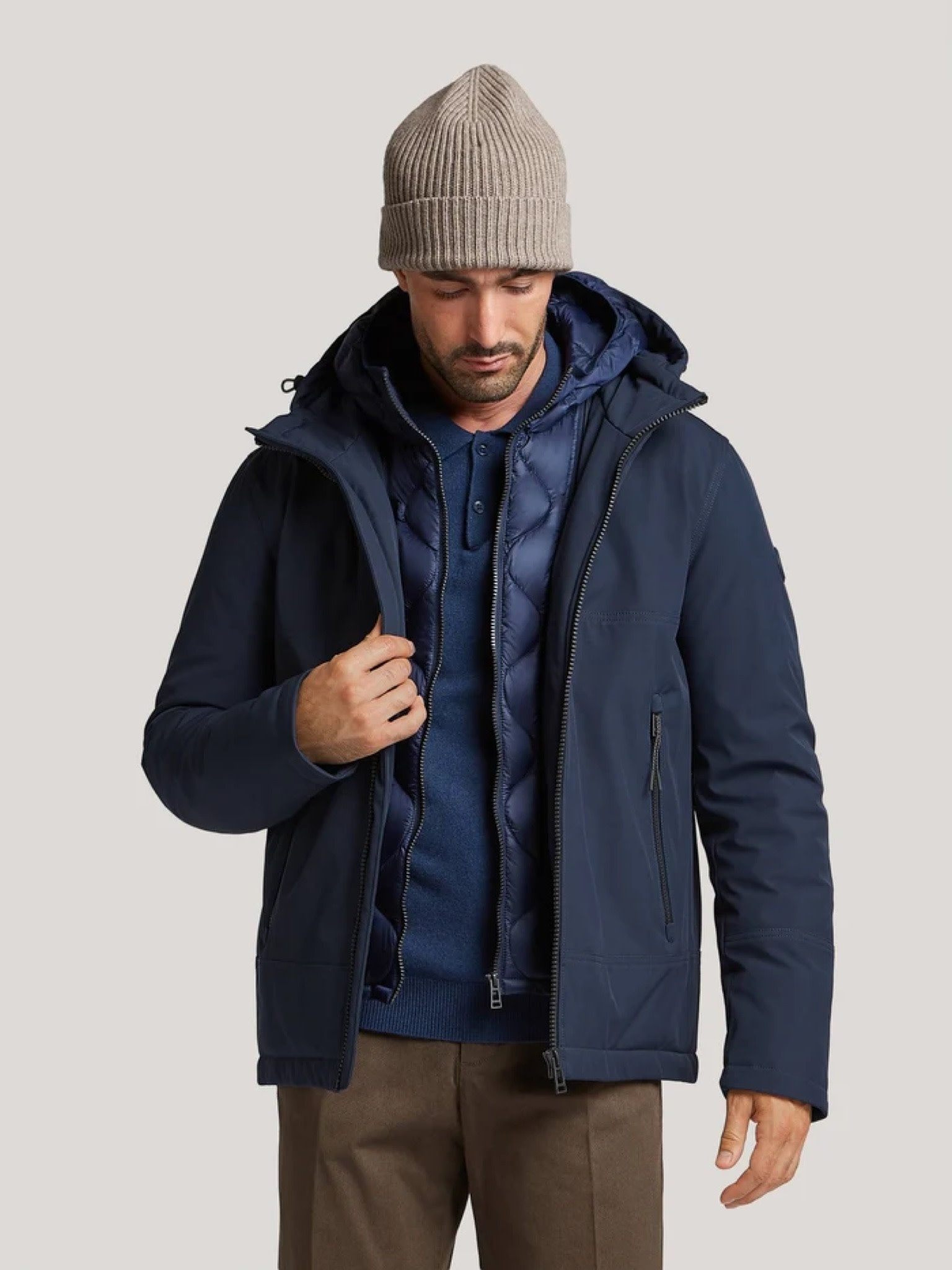 Reset Costa softshell jas met capuchon blauw