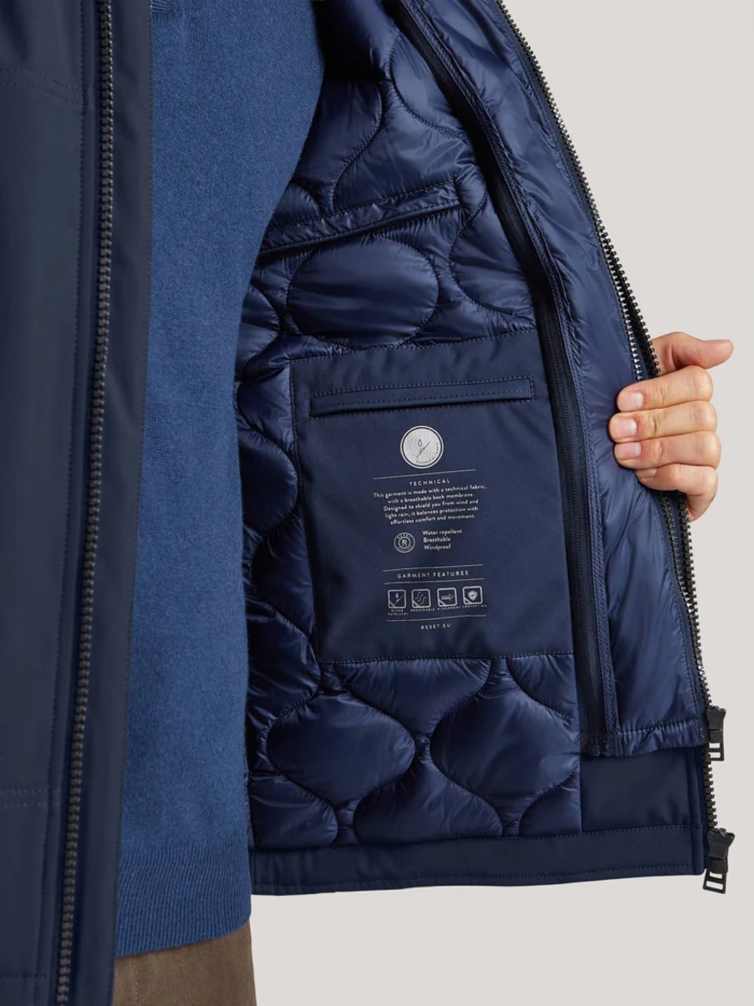 Reset Costa softshell jas met capuchon blauw