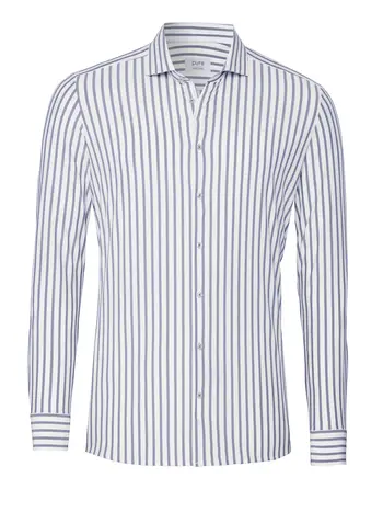 Pure Functional overhemd gestreept donkerblauw