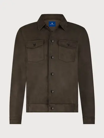 Blue industry Overshirt suède look bruin