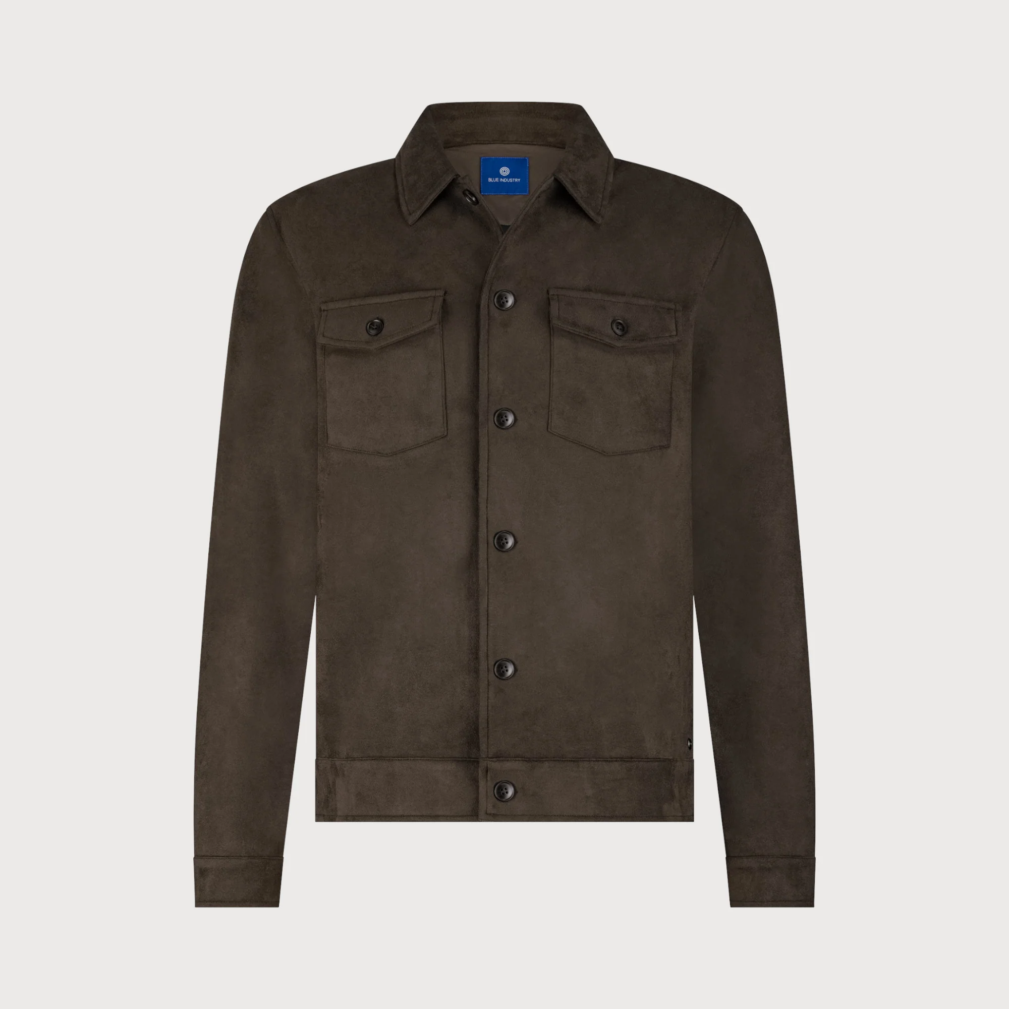 Blue industry Overshirt suède look bruin