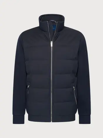 Blue industry Gewatteerd jack met gebreide mouwen navy