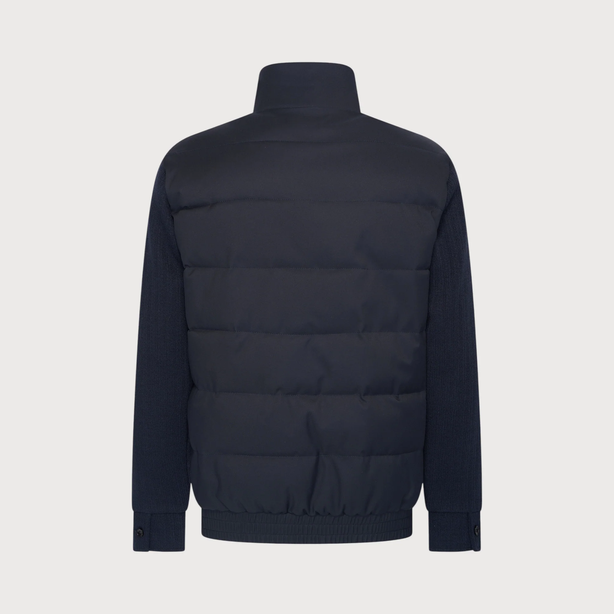 Blue industry Gewatteerd jack met gebreide mouwen navy