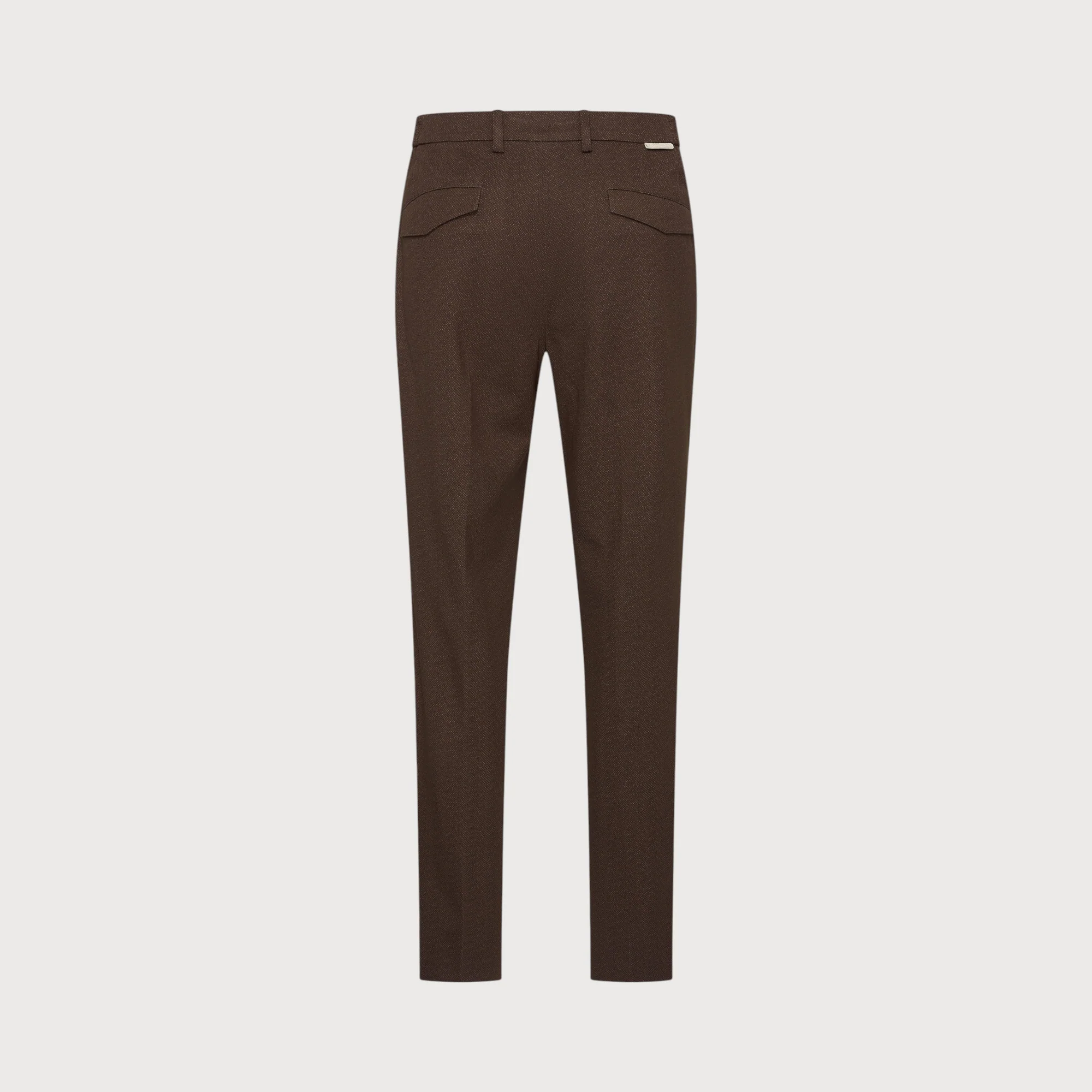 Blue industry Chino met bandplooi subtiel dessin bruin