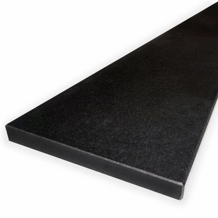 Vensterbank - nero assoluto graniet - gezoet (mat) - 2 cm dik - op maat - matte zwart (absolute black) graniet