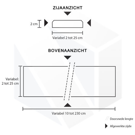 Dorpel binnendeur hardsteen look - kwartscomposiet - gepolijst (glans) - 2 cm dik - op maat - glanzende arduin imitatie van quarts / quartz composiet stofdorpel / deurdorpel