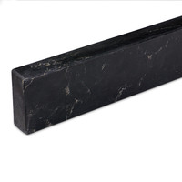Plint marmerlook zwart - kwartscomposiet - gepolijst (glans) - 2 cm
