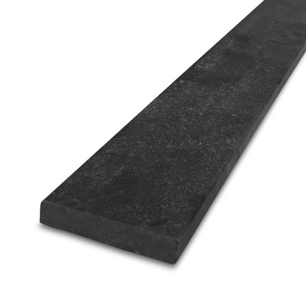 Dorpel binnendeur - nero assoluto graniet - gevlamd (anticato) - 2 cm dik - op maat - gebrande zwart (absolute black) graniet stofdorpel / deurdorpel