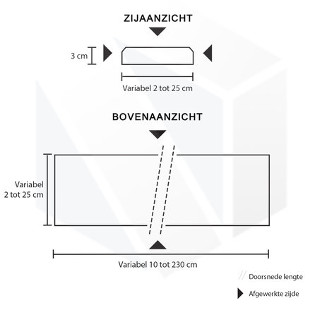 Dorpel binnendeur - Belgisch hardsteen - gezoet (mat) - 3 cm dik - op maat - licht / blauw gezoete arduin (blauwsteen) stofdorpel / deurdorpel stofdorpel / deurdorpel