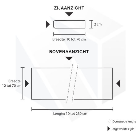 Vensterbank wit - marmercomposiet - gezoet (mat) - 2 cm dik - op maat - matte witte marmer composiet