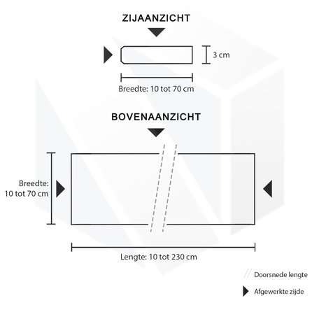 Vensterbank - Belgisch hardsteen - donkergezoet (mat) - 3 cm dik - op maat - donker gezoete arduin