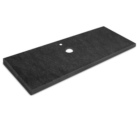 Wastafelblad - nero assoluto graniet - gezoet (mat) - 3 cm dik - op maat - matte zwart (absolute black) graniet - voor opzet wasbak / waskom