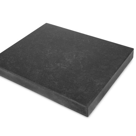 Paalmuts vlak - nero assoluto graniet - gezoet (mat) - 3 cm dik - op maat - matte zwarte (absolute black) paalkap / paalhoedje (afdekker)