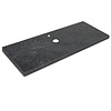 Wastafelblad - steel grey graniet - leather finish (mat) - 2 cm dik - op maat - leer / leder look silver grey graniet - voor opzet wasbak / waskom