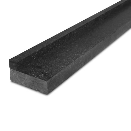 Raamdorpel vlak - Nero Assoluto graniet - gevlamd (anticato) - 3 cm dik - op maat - Vensterbank buiten / onderdorpel / waterkering  matte zwart (absolute black) graniet