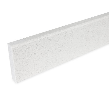 Plint bianco wit - marmercomposiet - gepolijst (glans) - 1,2 cm dik - op maat - muurplint / vloerplint van glanzende witte marmer composiet