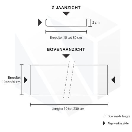 Werkblad marmerlook wit luxe - kwartscomposiet - gepolijst (glans) - 2 cm dik - op maat - glanzend witte marmer imitatie van quarts / quartz composiet