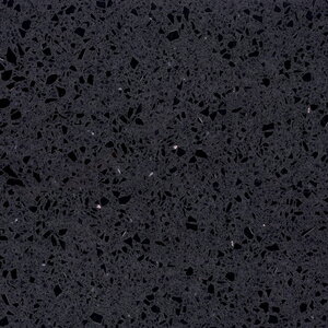 Sample zwart spark - kwartscomposiet - gepolijst (glans) - 10x5x2 cm