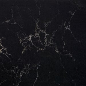 Sample marmerlook zwart - kwartscomposiet - gepolijst (glans) - 10x5x2 cm