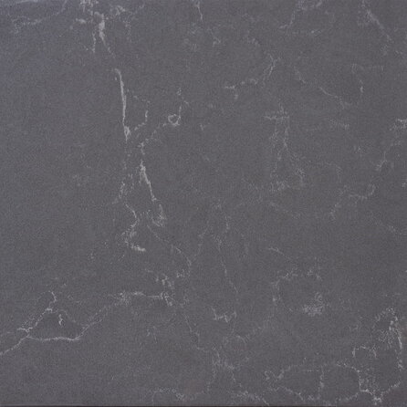 Sample marmerlook donkergrijs - kwartscomposiet - gepolijst (glans) - 2 cm dik - op maat - materiaal proefstuk / monster van glanzende donkergrijze marmer imitatie van quarts / quartz composiet
