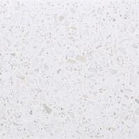 Sample terrazzo wit - marmercomposiet - gepolijst (glans) - 10x5x2 cm