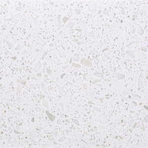Sample terrazzo wit - marmercomposiet - gepolijst (glans) - 10x5x2 cm