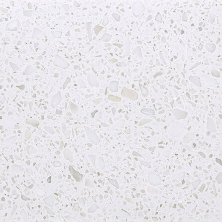 Plint terrazzo wit - marmercomposiet - gepolijst (glans) - 2 cm dik - op maat - glanzende witte marmer composiet